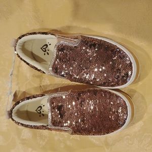 Girl Justice sequin slip on shoes